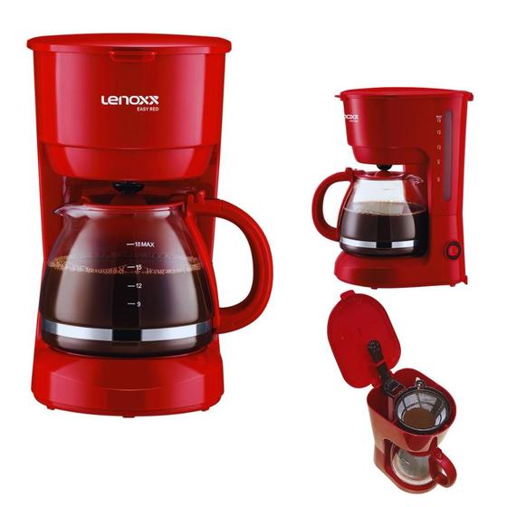 Imagem de Cafeteira Elétrica Easy Red PCA019 - Lenoxx 220V