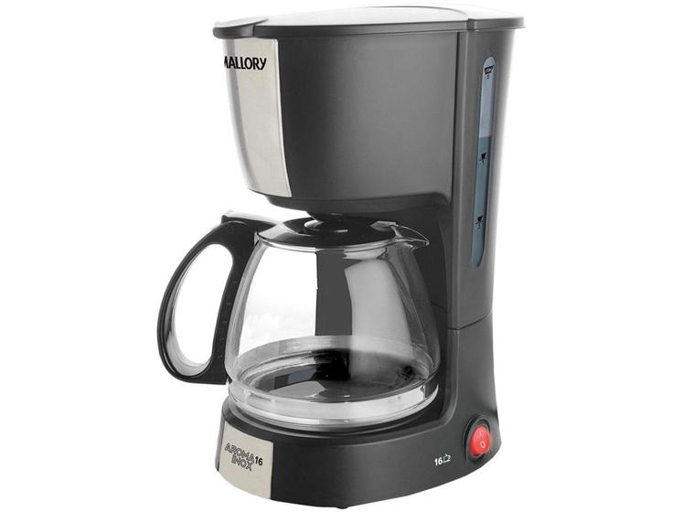 Imagem de Cafeteira Elétrica Mallory Aroma 16 Inox Preta - 16 Xícaras