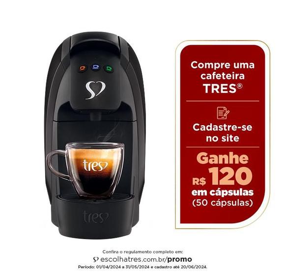 Imagem de Cafeteira Espresso LUNA Preta Automática - TRES 3 Corações