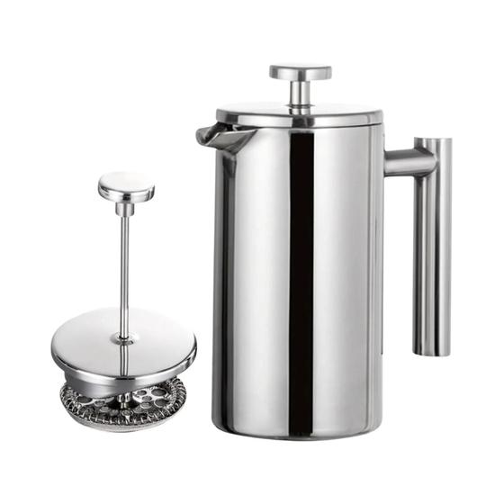 Imagem de Cafeteira Francesa de Aço Inoxidável - Isolada, Parede Dupla (350ml, 800ml, 1000ml)