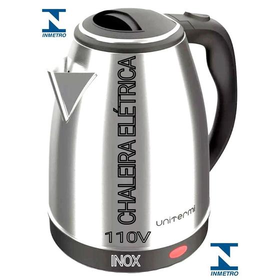 Imagem de cafeteira inox cafeteira italiana chaleira  elétrica 110v inox prateada 1,8 L de tomada