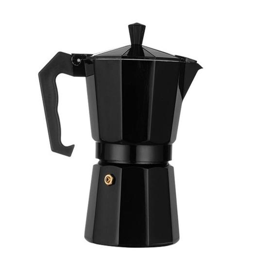 Imagem de Cafeteira italia expresso manula moka 3 xicaras black plus premium em aluminio preta