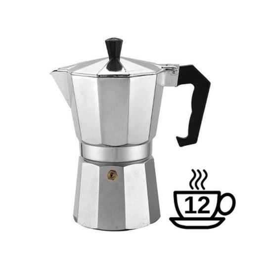 Imagem de Cafeteira Italiana 12 Xicaras Moka Alumínio 600ml Café Espresso Luxo