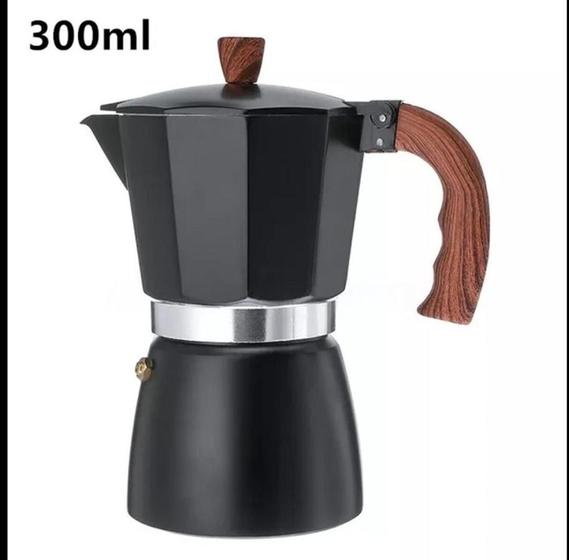 Imagem de cafeteira italiana 300ML 6 xicaras de cafe expresso cafeteira na cor preta