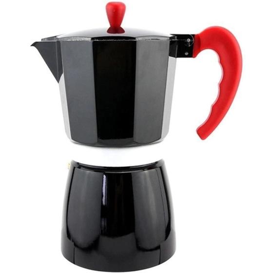 Imagem de Cafeteira Italiana café expresso de Inox 6 Xicaras 300ml - Preta