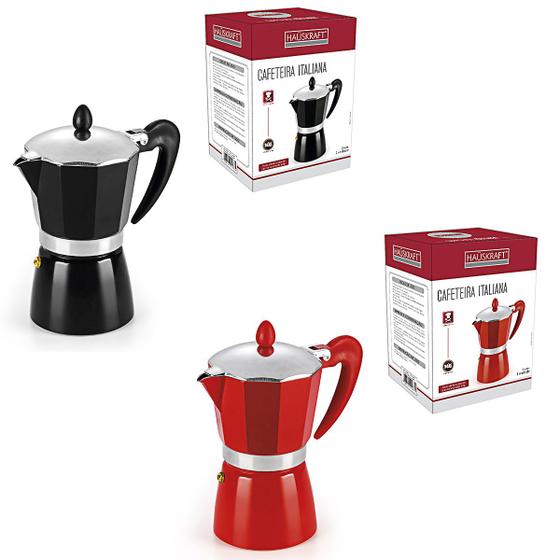 Imagem de Cafeteira Italiana de Alumínio Colorido 6 Xícaras de Café Moka - 300mL - Hauskraft