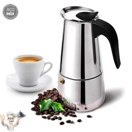 Imagem de Cafeteira Italiana Espresso Aço Inox 4 Xicara Filtro Café