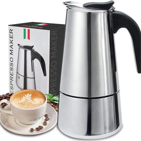 Imagem de Cafeteira Italiana Espresso Aço Inox 4 Xicara Filtro Café Nf