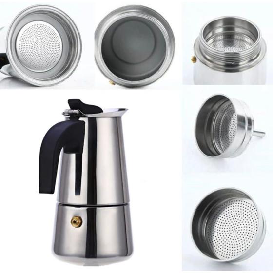 Imagem de Cafeteira Italiana Expresso 300ml 6 Xícaras Aço Inox