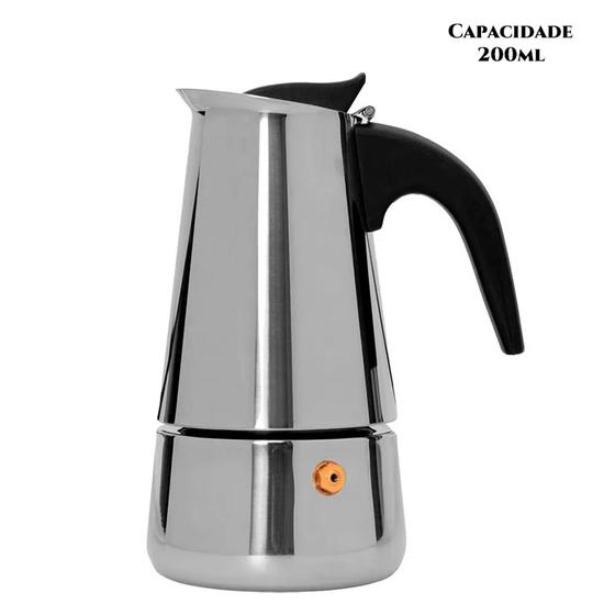 Imagem de Cafeteira Italiana Inox 200ml 4 Xícaras Cafezinho