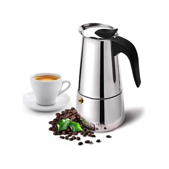 Cafeteira Italiana Inox 450ml 9 Xícaras de 50ml para Café Expresso Cappucino Mocacino Menor preço em Cafeteira Italiana Inox 450ml 9 Xícaras de 50ml para Café Expresso Cappucino Mocacino