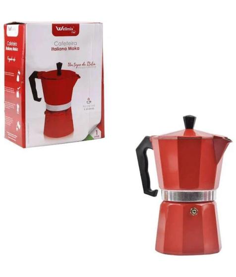 Imagem de Cafeteira Italiana Moka 6 Cafés Alumínio Envio Já - Wellmix