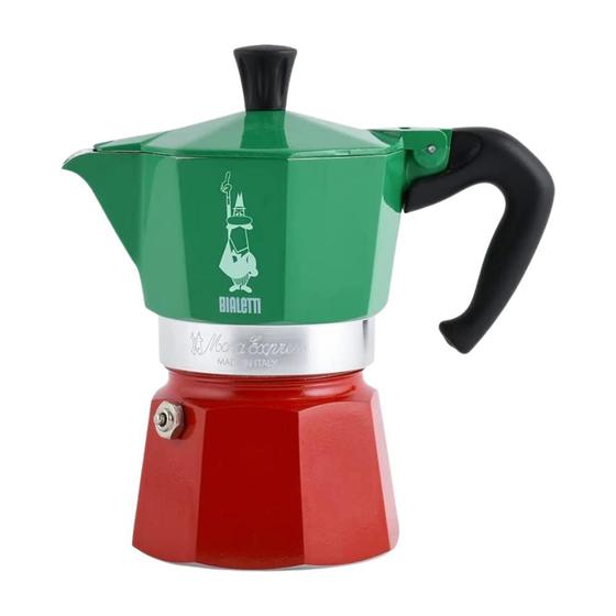 Cafeteira Italiana Bialetti Moka Express Itália Verde/ Vermelho - 10010403