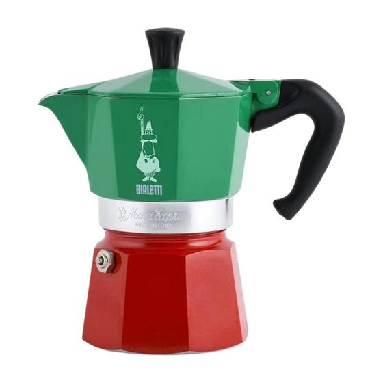 Cafeteira Italiana Bialetti Moka Express Itália 150ml Verde/ Vermelho - 10010403