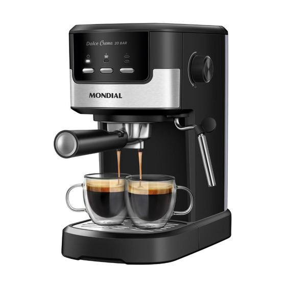 Imagem de Cafeteira Mondial Expresso Dolce Crema 20 Bar C-20-EC 1200W Preto/Inox 127V