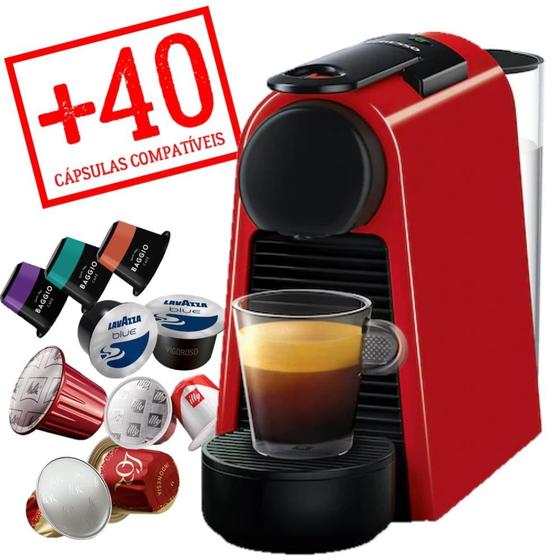 Imagem de Cafeteira Nespresso Essenza Mini D30 Vermelha 220v com 40 Cápsulas