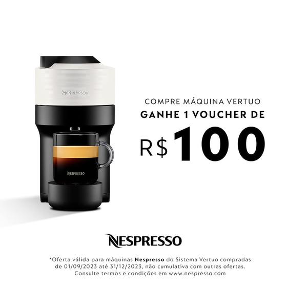 Cafeteira Nespresso Vertuo Pop Branco Coco Menor preço em Cafeteira Nespresso Vertuo Pop Branco Coco
