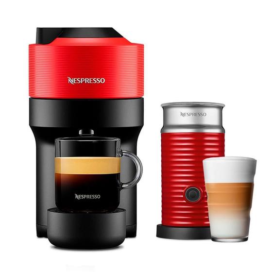 Imagem de Cafeteira Nespresso Vertuo POP Combo Vermelho Pimenta para Café Espresso Manual - A3GCV2BR