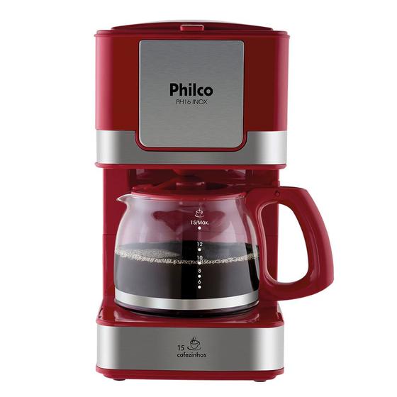 Imagem de Cafeteira Philco PH16 Inox Vermelha 15 cafezinhos