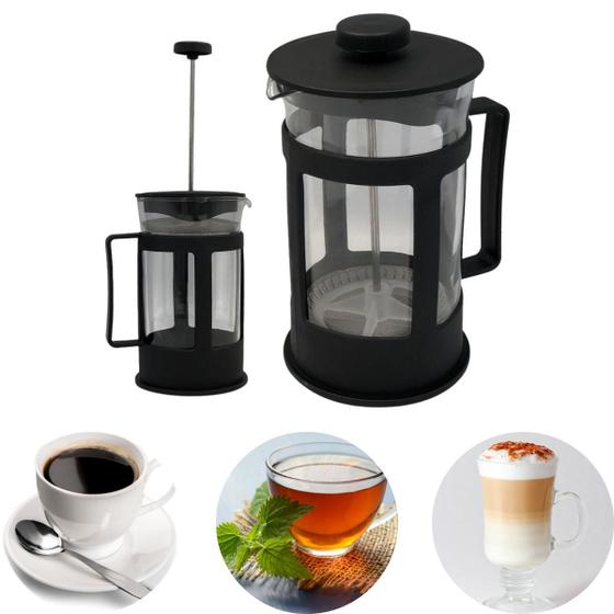 Imagem de Cafeteira Prensa Francesa Café Expresso Cremeira de Leite Infusor de Chá 600ml