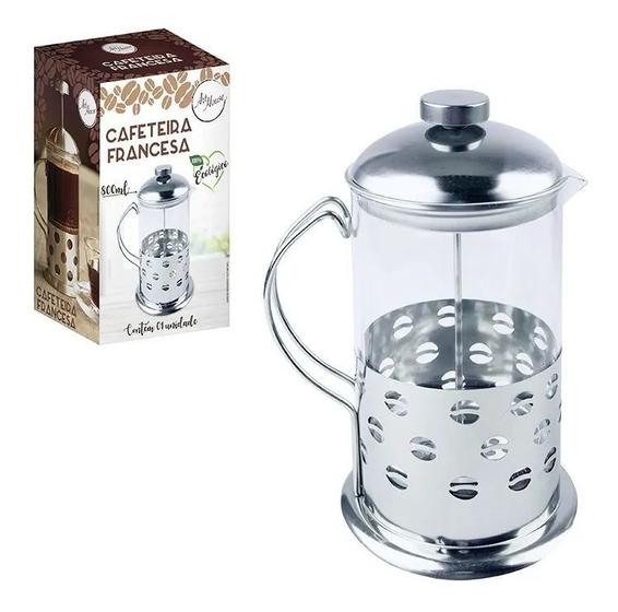 Imagem de Cafeteira Prensa Francesa Cremeira 800ml Inox e Vidro