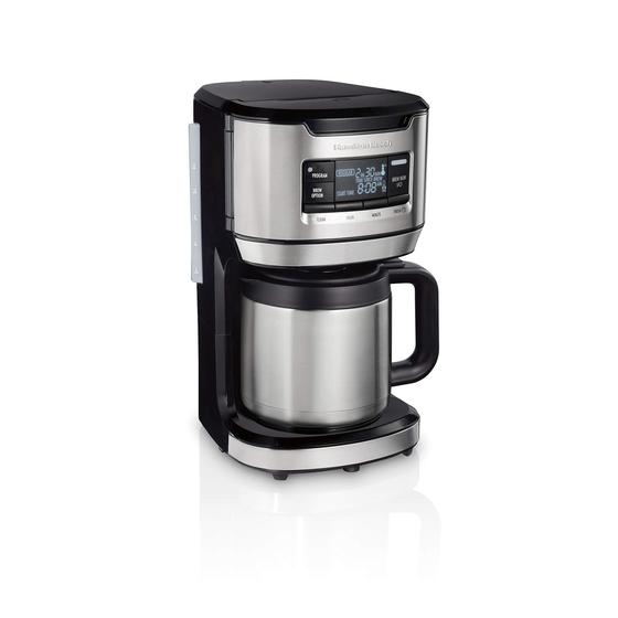 Imagem de Cafeteira Programmable Hamilton Beach com Jarra térmica (46391), 12 xícaras, Preto e Inox