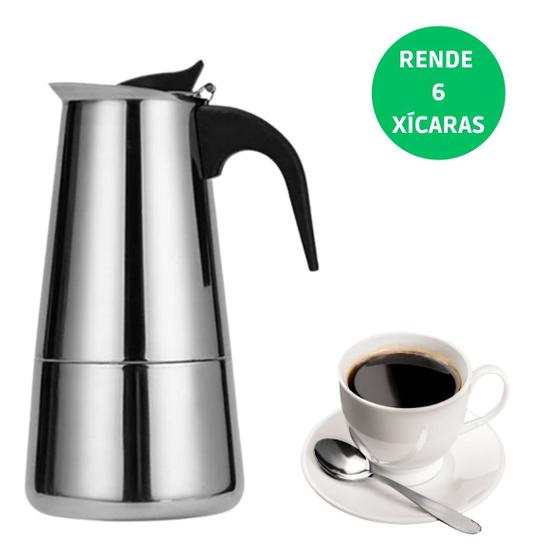 Imagem de Cafeteira Tipo Italiana Aço Inox 6 Xicaras Expresso Café