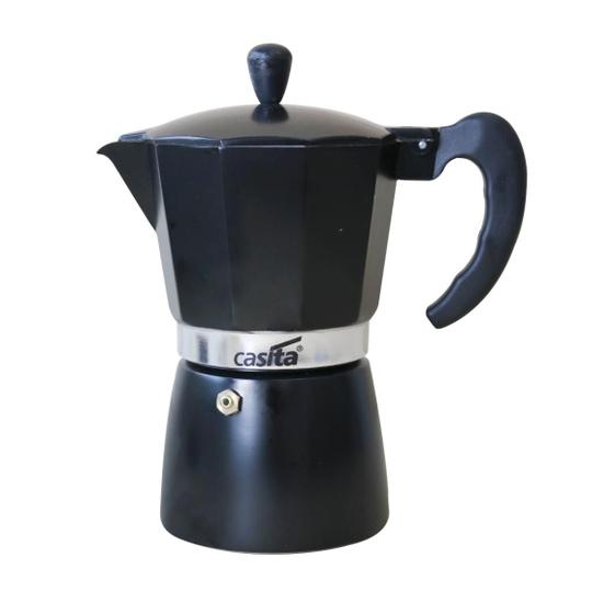 Cafeteira tipo italiana cor preta de alumínio 450ml para 9 xicaras Menor preço em Cafeteira tipo italiana cor preta de alumínio 450ml para 9 xicaras