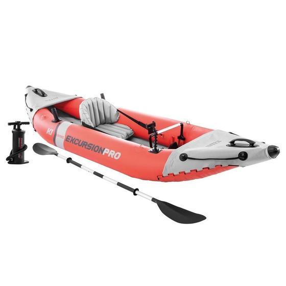 Imagem de Caiaque Excursion Pro K1 com Remos e Bomba Vermelho Intex