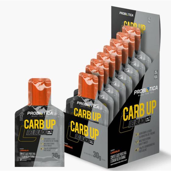 Imagem de Caixa 10 Carb Up Gel Black Cafeína Probiotica Energy Blend