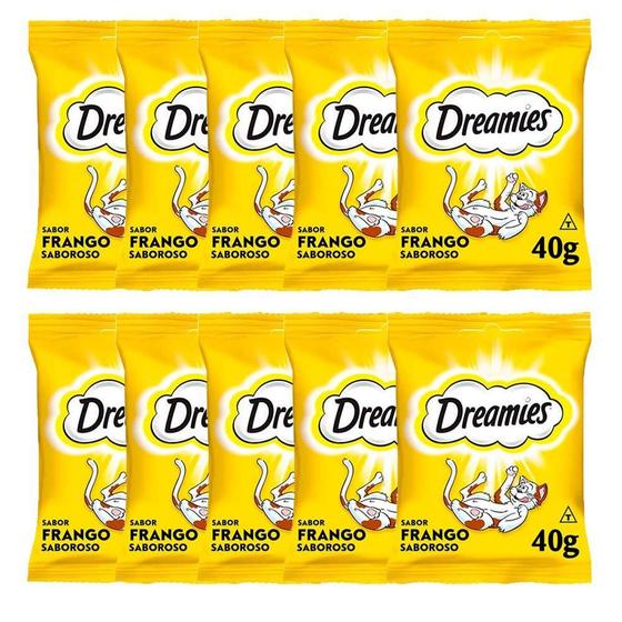 Imagem de Caixa 10Un Petisco Dreamies Gatos Adultos Frango 40G