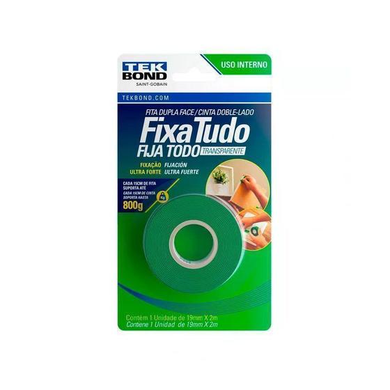 Imagem de Caixa 12 Fita Dupla Face Interna 19 Mm X 2M Fixa Tudo Transparente