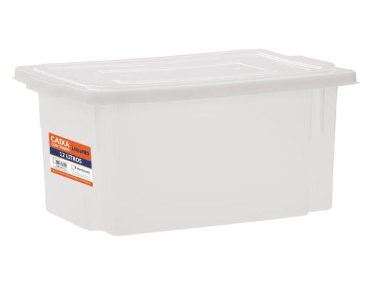 Imagem de Caixa 12 L C/Tampa Linha Pro Paramount Branco Cod:528
