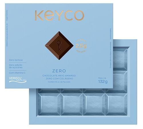 Imagem de Caixa 12 unidades: Colágeno Keyco - Chocolate Zero com 2,5g de Verisol + Vitamina C