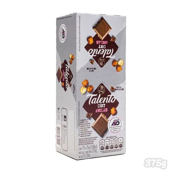 Caixa 15 mini CHOCOLATE GAROTO TALENTO DIET AVELA 25G 375g