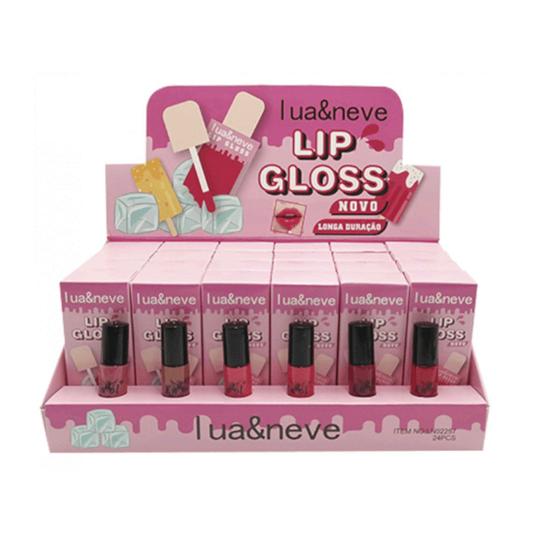 Imagem de Caixa 24 Lip Gloss Batom Picolé Longa Duração Lua & Neve