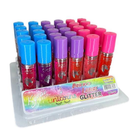 Imagem de Caixa 30 Gloss Brilho Labial Glitter Kyràv Unicórnio
