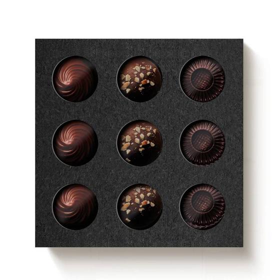 Imagem de Caixa 9 Doces Quadrada Preto com Luva Vazada - 10un - Cromus