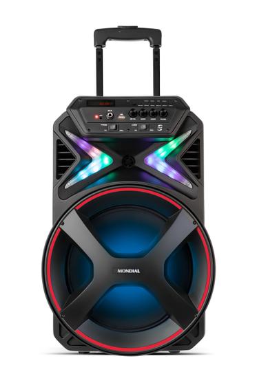 Imagem de Caixa Amplificada Connect Lights Mondial Preto e Vermelho 400W RMS CM-400