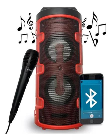 Imagem de Caixa Amplificada Som Residencial Bluetooth Com Entrada Para Instrumentos Vermelha