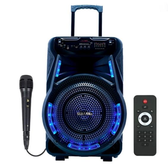 Imagem de Caixa Amplificada Sumay Style 12 800w 1x12 Poleg Bluetooth Usb - Karaokê - Microfone C/Fio - Multimídia