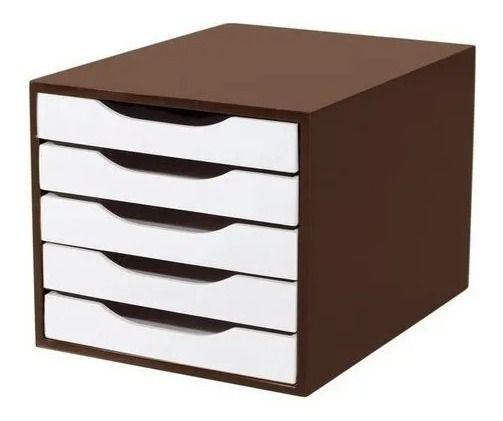Caixa Arquivo Mdf Tabaco C/ Branco 5 Gav Souza & Cia é ruim? Caixa Arquivo Mdf Tabaco C/ Branco 5 Gav Souza & Cia é boa?