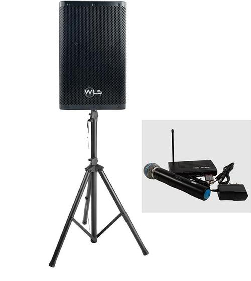 Imagem de Caixa Ativa WLS Z10 300w rms Bluetooth  + Mic S/ Fio + Tripé