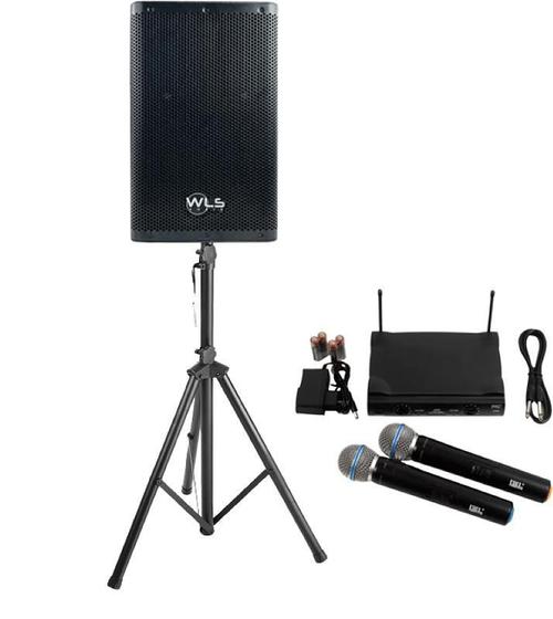 Imagem de Caixa Ativa Wls Z15 500W Rms Usb Bt + 2 Mic S/ Fio + Tripé