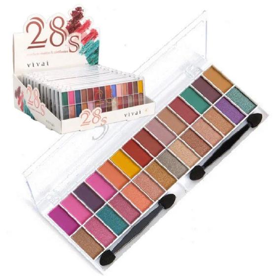 Imagem de Caixa Box 12 Paleta De Sombras 28S Matte E Cintilante Vivai