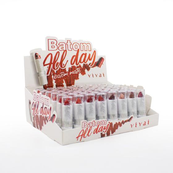 Imagem de Caixa Box 48 Unid. Batom Em Bastão Matte All Day Vivai