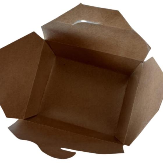 Imagem de Caixa Box Embalagem Fenchamento de Encaixe para delivery com 350ml 50 Unidades