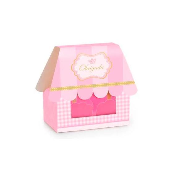 Imagem de Caixa Box House Rosa - Reino Menina - Cromus Festa - 10 unidades - Rizzo