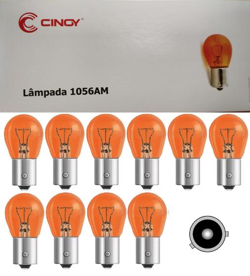 Imagem de Caixa c/ 10 lampada bau15s 1056 halogena 1 polo py21w cinoy 12v