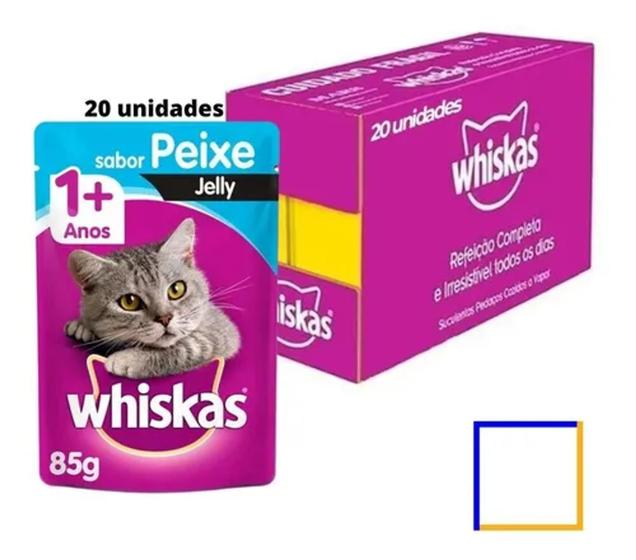 Imagem de Caixa C/20 Whiskas Sachê Peixe Jelly Para Gatos Adultos 85g